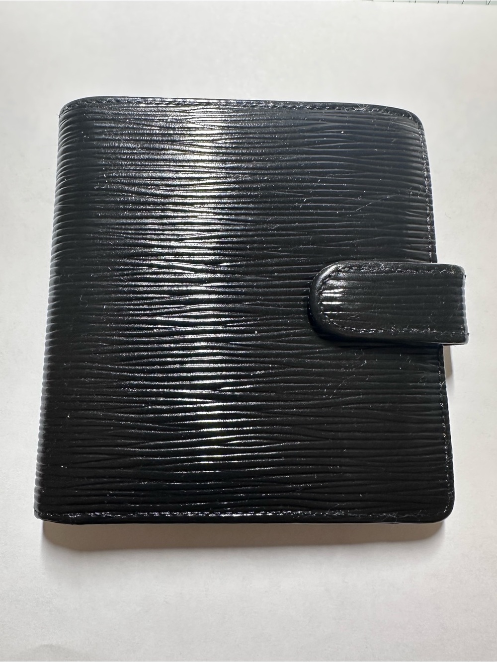 Louis Vuitton Black Epi Leather Snap Wallet